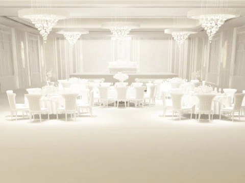 Banquet hall 3D Model