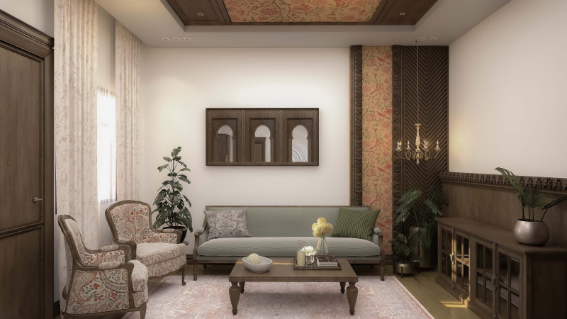 Ethnic Bedroom with Living Room Model 3D .c4d .max .obj .3ds .fbx .stl .blend 