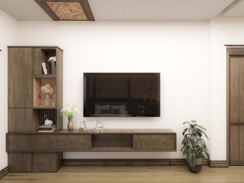 Ethnic Bedroom with Living Room Model 3D