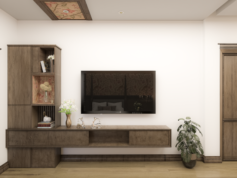 Ethnic Bedroom with Living Room Model 3D