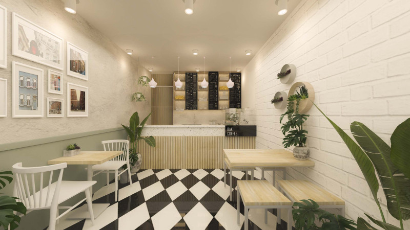 Coffee Shop Cafe 3D Модель .c4d .max .obj .3ds .fbx .stl .blend