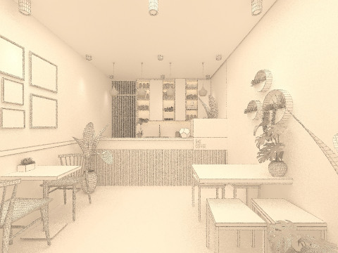 Coffee Shop Cafe 3D Модель