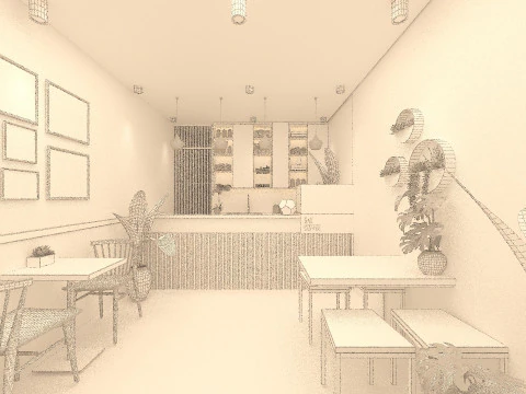 Coffee Shop Cafe 3D Model