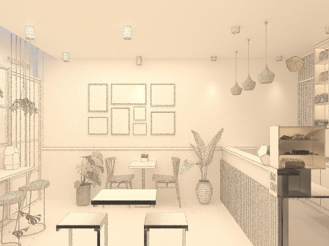 Coffee Shop Cafe 3D Модель