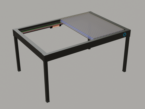 Cam Lamelli Bioklimatik Pergola 3D Model