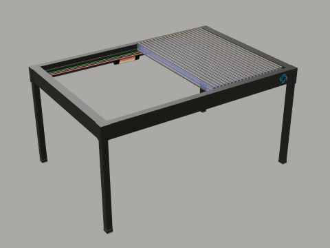 Cam Lamelli Bioklimatik Pergola 3D Model