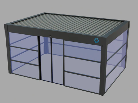 Giyotin Cam Bioklimatik Pergola 3D Model