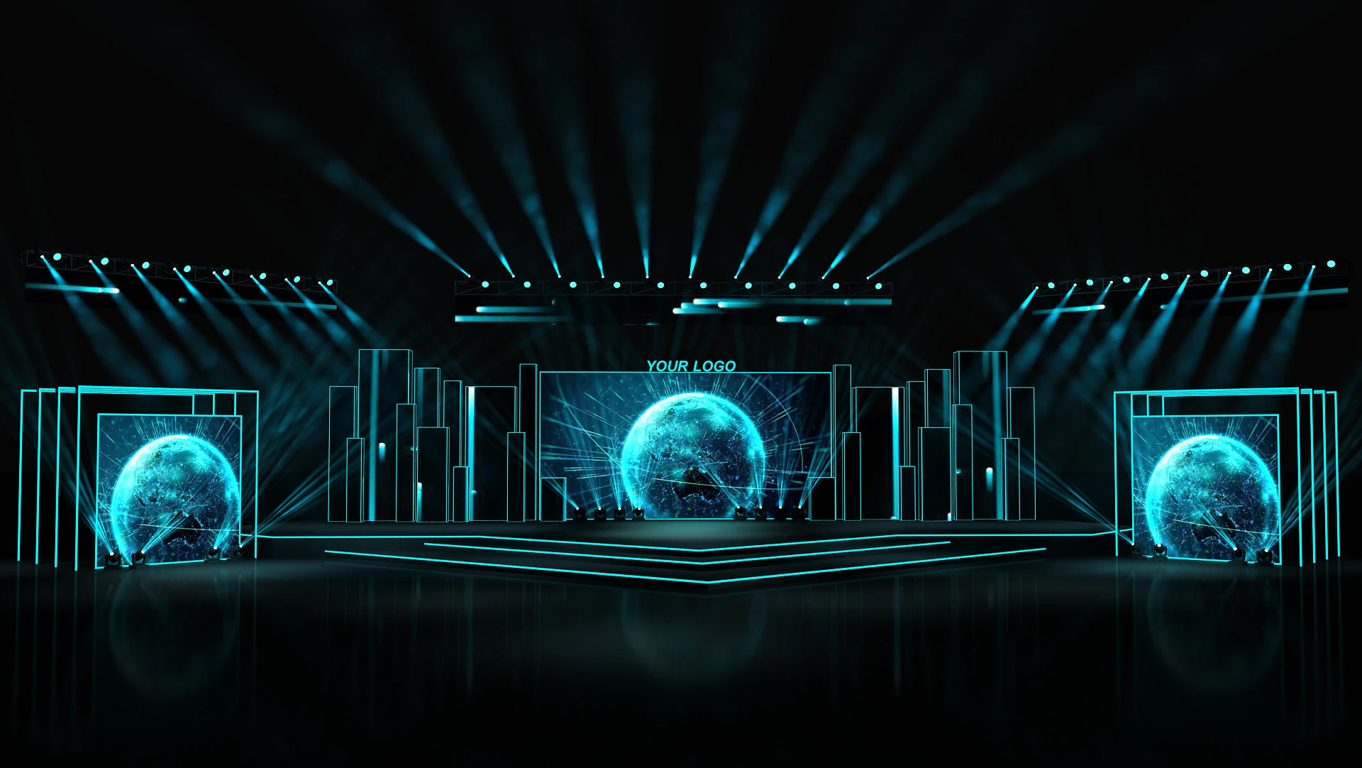 Event Stage 01 Design 3D Model .c4d .max .obj .3ds .fbx .stl .blend 