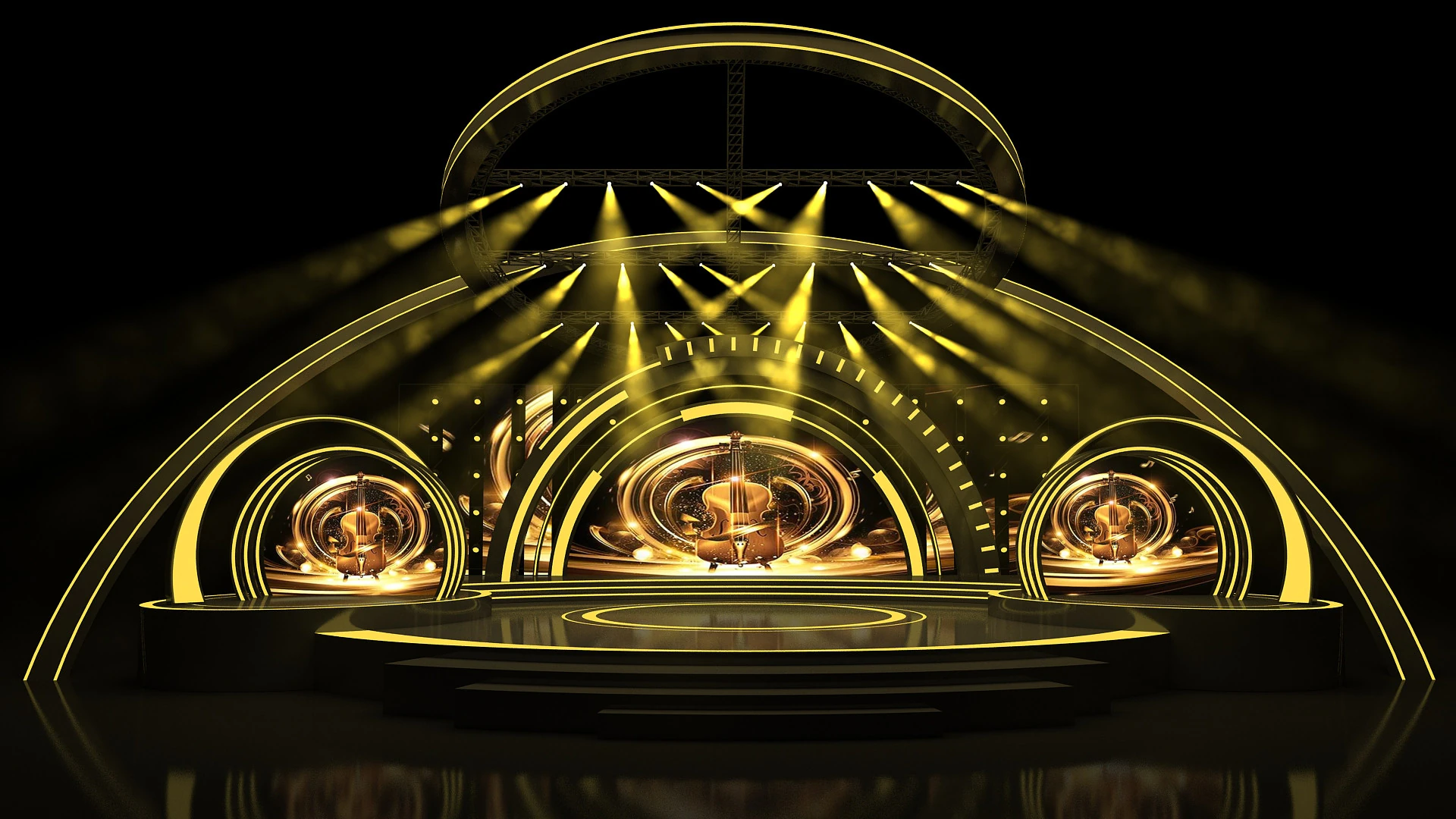 Concert Stage 02 Design 3D Model .c4d .max .obj .3ds .fbx .stl .blend