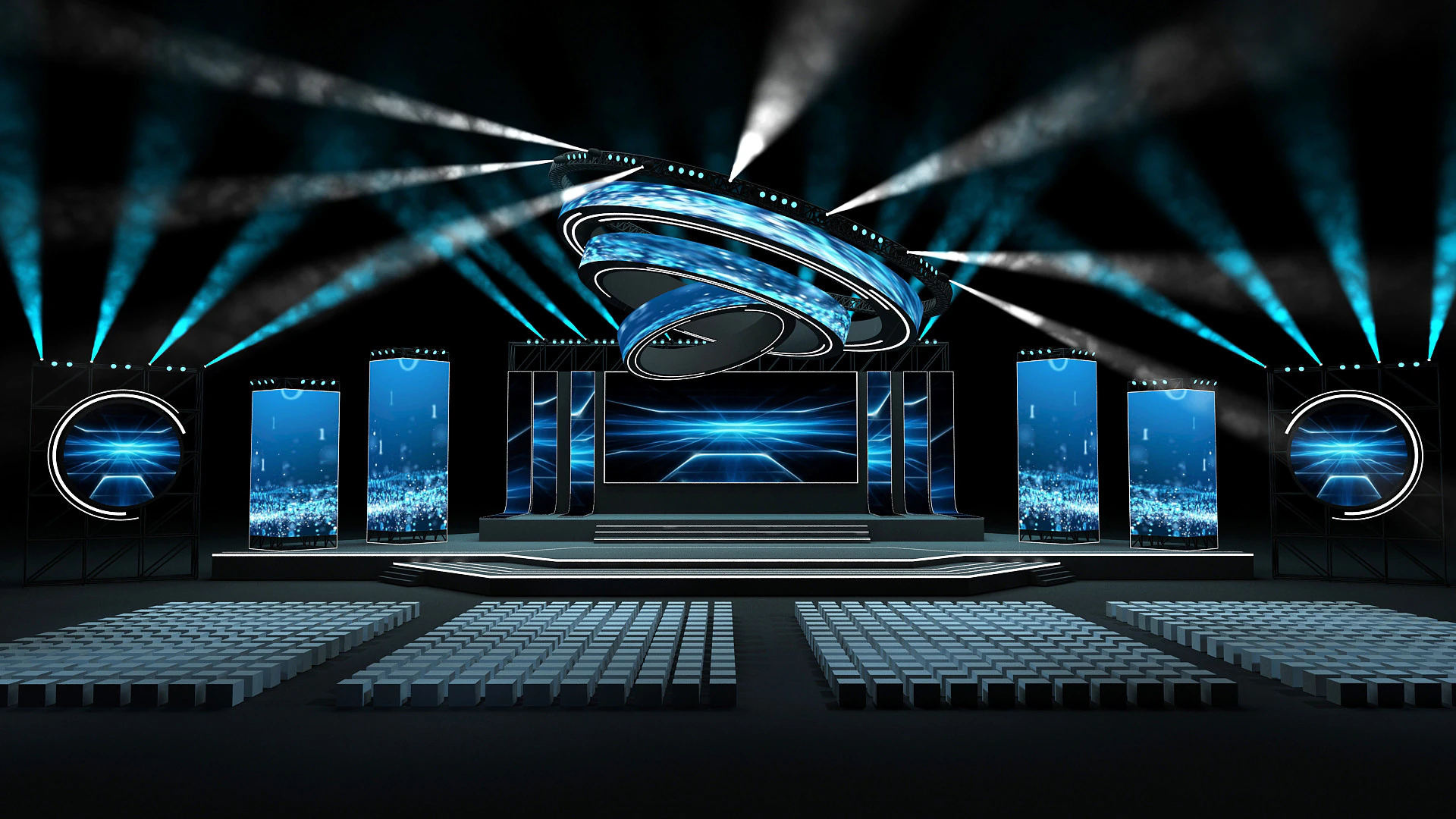 Event Stage 10 Design 3D Model .c4d .max .obj .3ds .fbx .stl .blend 