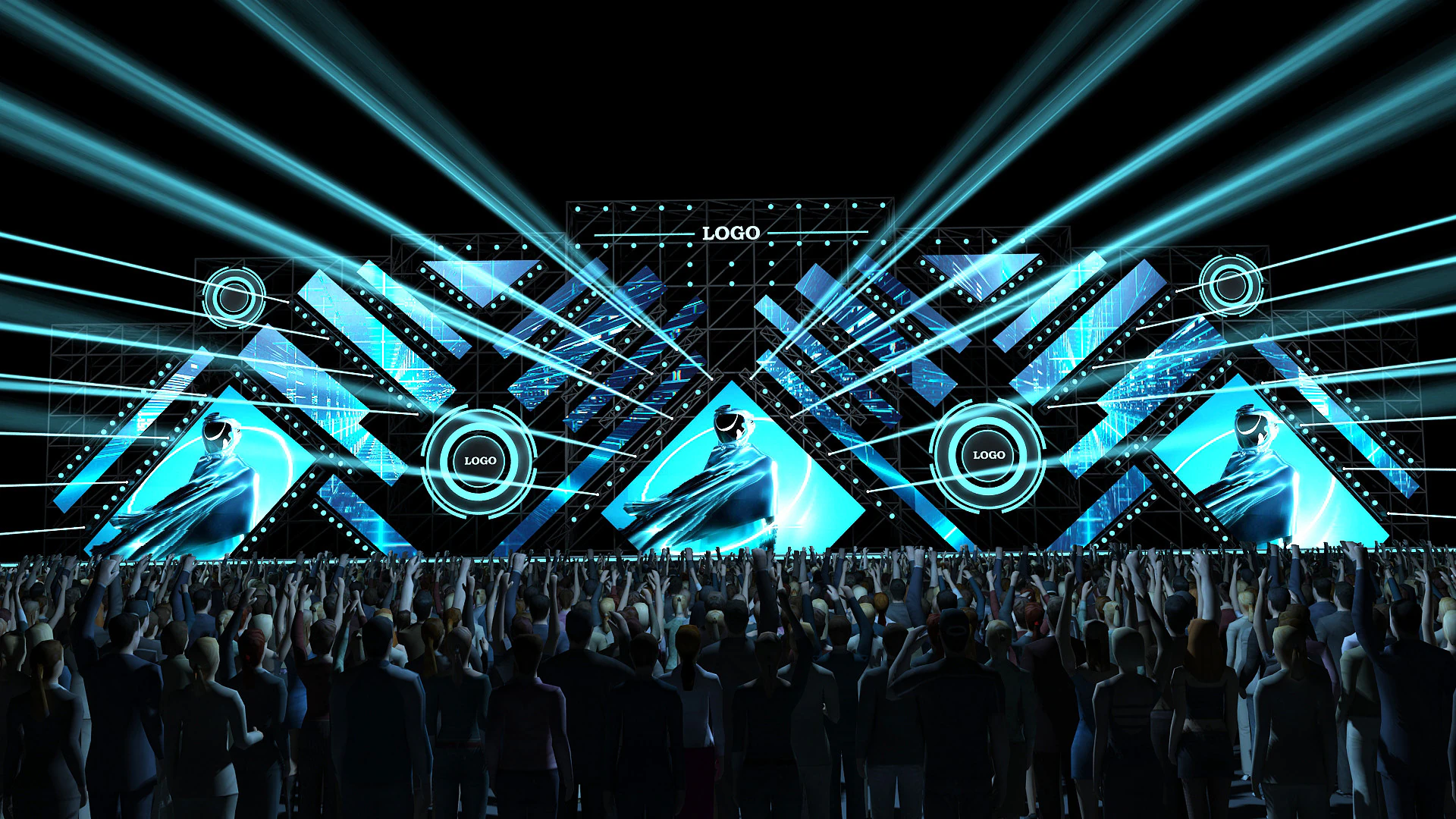 Concert Stage 03 Design 3D Model .c4d .max .obj .3ds .fbx .stl .blend 