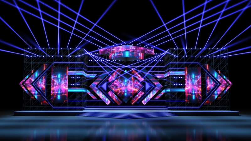 Music Festival Stage 02 Design 3D 模型 .c4d .max .obj .3ds .fbx .stl .blend 