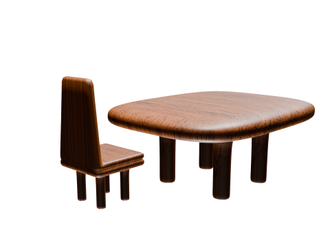 Chair and Table 3D Модель