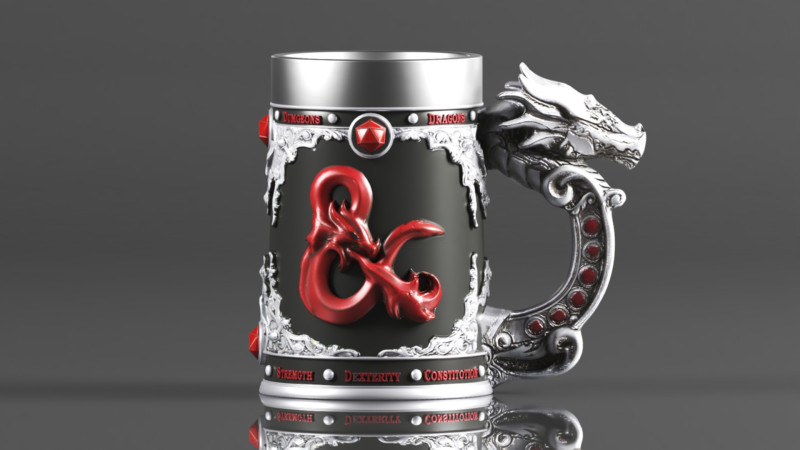 Dungeons Dragons Fantasy Role Play Die D20 Tankard Toys Games Accessories Board Games 3D Принт Модель .c4d .max .obj .3ds .fbx .stl .blend 