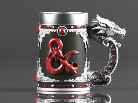 Dungeons Dragons Fantasy Role Play Die D20 Tankard Toys Games Accessories Board Games 3D प्रिंट मॉडल
