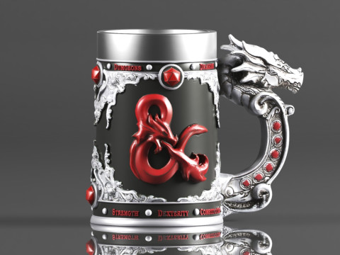 Dungeons Dragons Fantasy Role Play Die D20 Tankard Toys Games Accessories Board Games 3D Принт Модель