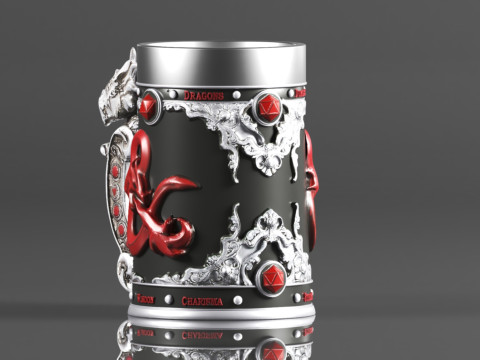 Dungeons Dragons Fantasy Role Play Die D20 Tankard Toys Games Accessories Board Games 3D Принт Модель