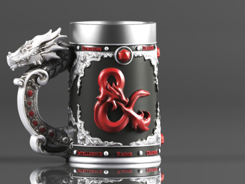 Dungeons Dragons Fantasy Role Play Die D20 Tankard Toys Games Accessories Board Games 3D Принт Модель