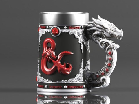 Dungeons Dragons Fantasy Role Play Die D20 Tankard Toys Games Accessories Board Games 3D Принт Модель