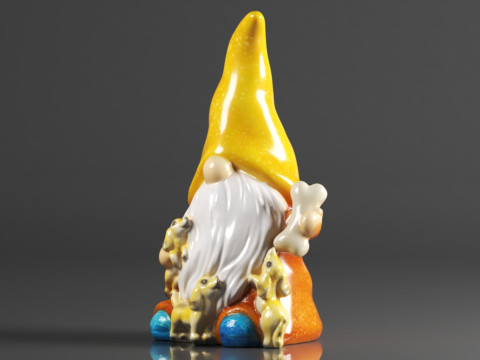 FLJZCZM Garden Gnome Statue 3D Print Model