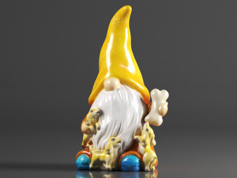 FLJZCZM Garden Gnome Statue 3D Print Model
