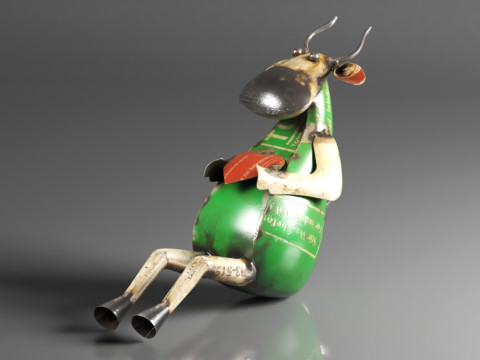 Recycled Metal Yard Art Gorgeous Cow Decor for Indoor or Outdoor 3D 프린트 모델