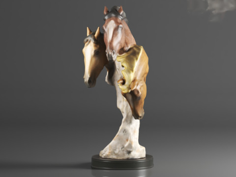 Wild at Heart Horse Sculpture Earth Tones 3D Print Model