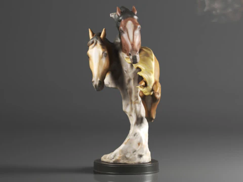 Wild at Heart Horse Sculpture Earth Tones 3D Print Model