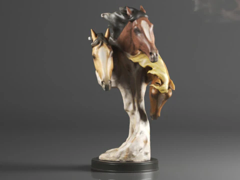Wild at Heart Horse Sculpture Earth Tones 3D Print Model