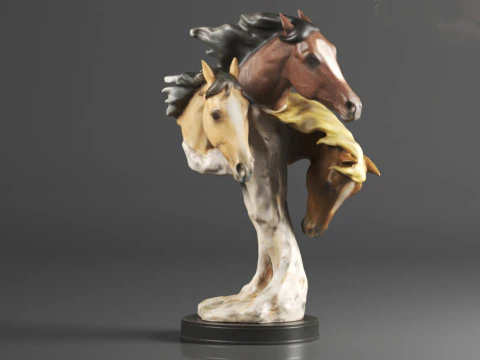 Wild at Heart Horse Sculpture Earth Tones 3D Print Model