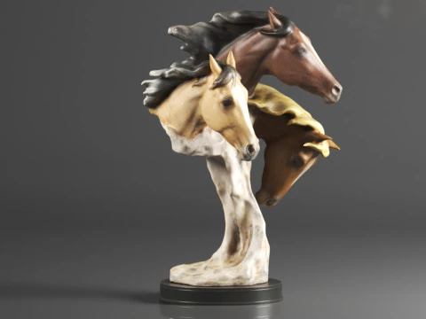 Wild at Heart Horse Sculpture Earth Tones 3D Print Model