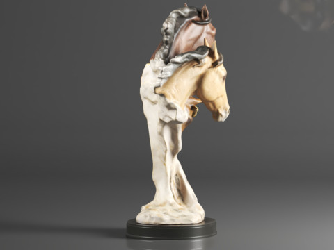 Wild at Heart Horse Sculpture Earth Tones Modèles 3D en vedette