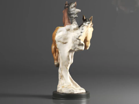 Wild at Heart Horse Sculpture Earth Tones 3D Print Model