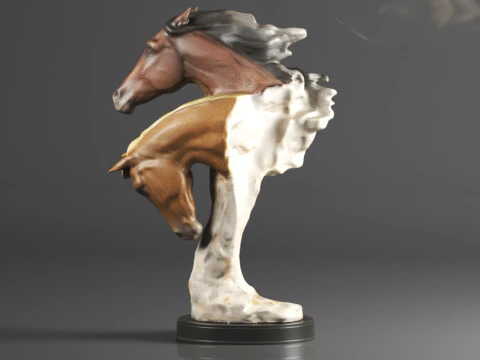 Wild at Heart Horse Sculpture Earth Tones 3D Print Model