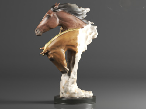 Wild at Heart Horse Sculpture Earth Tones Modèles 3D en vedette