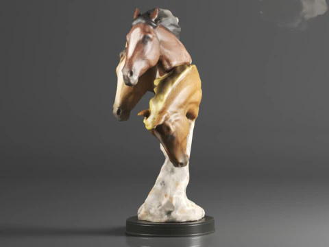 Wild at Heart Horse Sculpture Earth Tones 3D Print Model