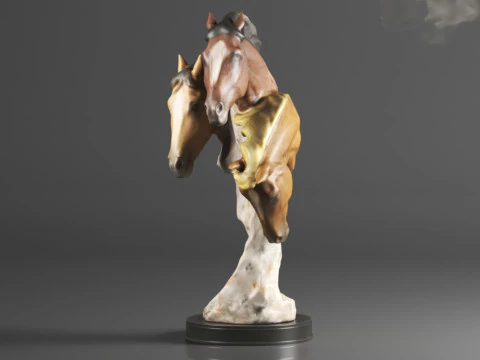 Wild at Heart Horse Sculpture Earth Tones 3D Print Model