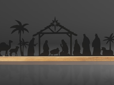 크리스마스 실내 장식 블랙 메탈 성탄 장면을 위한 Pinkunn 성탄 세트 3D 프린트 모델