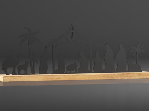 크리스마스 실내 장식 블랙 메탈 성탄 장면을 위한 Pinkunn 성탄 세트 3D 프린트 모델