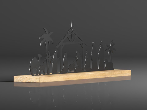 크리스마스 실내 장식 블랙 메탈 성탄 장면을 위한 Pinkunn 성탄 세트 3D 프린트 모델