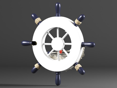 Nautical Boat Steering Rudder Ornament Wooden Rudder Wall Decor For Beach Restaurant Or Parties 3D Print Model