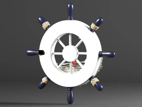 Nautical Boat Steering Rudder Ornament Wooden Rudder Wall Decor For Beach Restaurant Or Parties 3D Print Model