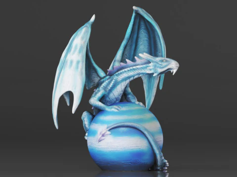 Urbalabs 大型龙雕像雕像元素中世纪装饰童话装饰品收藏神话 3D 打印模型