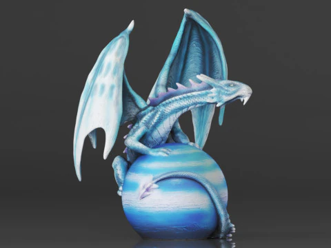 Urbalabs Large Dragon Figurines Statue Elemental Medieval Decor Fairy Decorations Collectible Mythic 3D Print Model