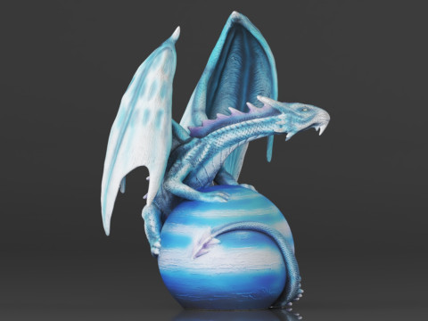 Urbalabs Large Dragon Figurines Statue Elemental Medieval Decor Fairy Decorations Collectible Mythic 3D Print Model