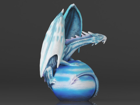 Urbalabs Large Dragon Figurines Statue Elemental Medieval Decor Fairy Decorations Collectible Mythic 3D Print Model