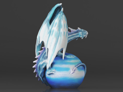 Urbalabs Large Dragon Figurines Statue Elemental Medieval Decor Fairy Decorations Collectible Mythic 3D Print Model