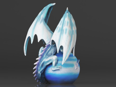 Urbalabs Large Dragon Figurines Statue Elemental Medieval Decor Fairy Decorations Collectible Mythic 3D Print Model