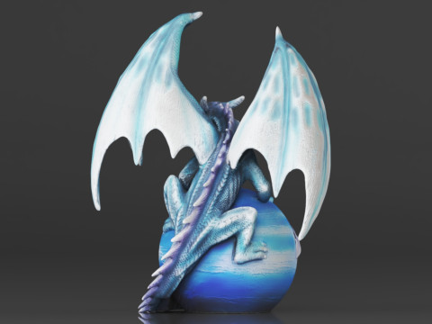 Urbalabs Large Dragon Figurines Statue Elemental Medieval Decor Fairy Decorations Collectible Mythic 3D Print Model