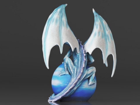Urbalabs Large Dragon Figurines Statue Elemental Medieval Decor Fairy Decorations Collectible Mythic 3D Print Model